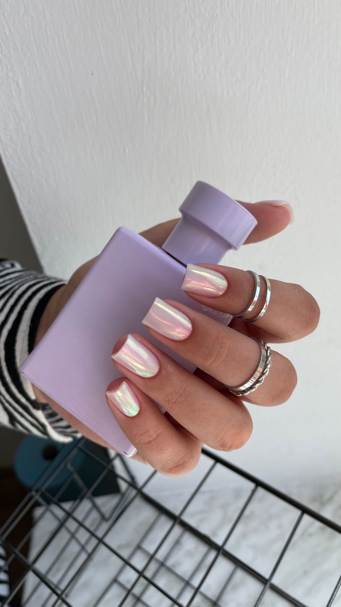 маникюр голографический